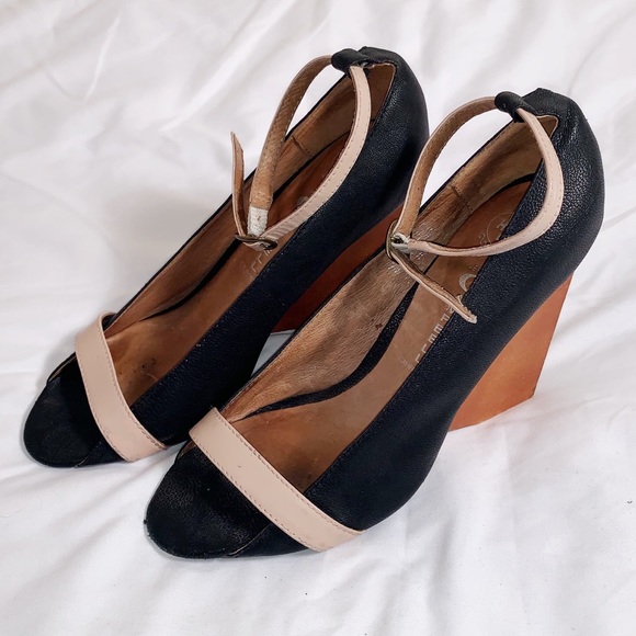 Rare Jeffrey Campbell Wooden Block Wedge Heels | Size 7 | Read Description - Picture 1 of 5